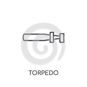 Torpedo linear icon. Modern outline Torpedo logo concept on whit