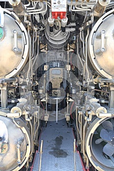 Torpedo room section of submarine