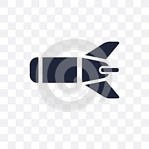 Torpedo transparent icon. Torpedo symbol design from Army collection. Simple element vector illustration. Can be used in web and