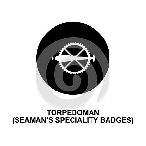 Torpedoman seaman specialty badge rank icon. Element of Germany army rank icon