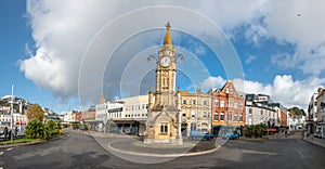 Torquay clocktower wide angle panorama