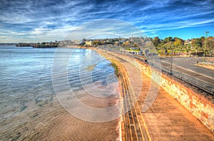 Torquay Devon uk promenade in colourful HDR