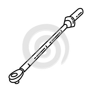 Torque Wrench Icon. Doodle Hand Drawn or Outline Icon Style