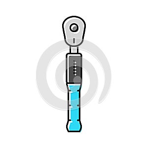 torque wrench tool color icon vector illustration