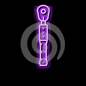 torque wrench tool neon glow icon illustration