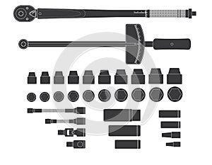 Torque wrenches isolated on white background