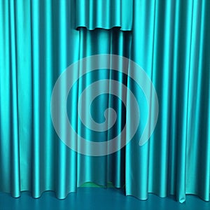 Torquoise silk Curtain photo
