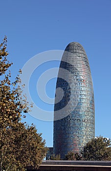 Torre Agbar famous tower of Barcelona