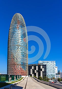 Torre Agbar, a skyscraper in Barcelona, Spain