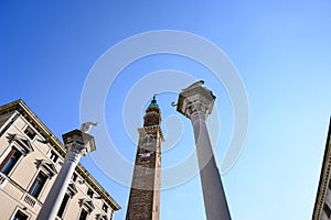 Torre Bissara and Columns on the Piazza dei Signori in Vicenza