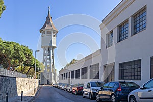 Torre de l`Aigua Water tower, old water cistern built in 1918, Modernisme style, Sabadell, Catalonia