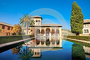 Torre de Las Damas in Alhambra. Granada, Andalusia, Spain