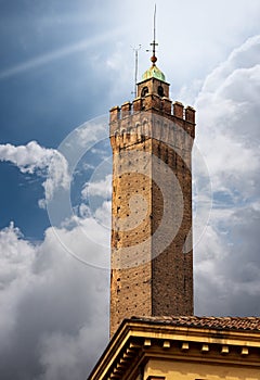 Torre degli Asinelli - Ancient Medieval Tower in Bologna downtown Italy