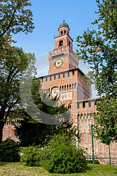 The Torre del Filarete, in the Sforza Castle in Milan, Italy.