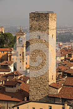 The Torre del Gombito in Bergamo, seen from the Campanone