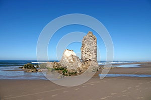 Torre del Loro Mazagon at Playa de Rompeculos beach in Mazagon, Spain photo