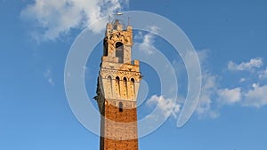Torre del Mangia Clock Tower of Siena, Italy Timelapse