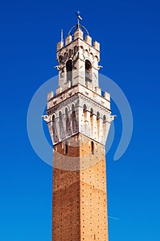 Torre del Mangia of Palazzo Pubblico in Siena, Italy