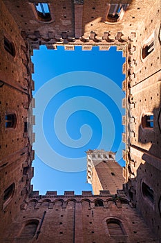 The Torre del Mangia is a tower in Siena, Italy