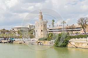 Torre del Oro, Sevilla, Guadalquivir river, Tower of gold, Seville, Spain