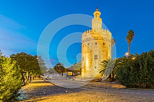 The Torre del Oro tower in Seville, Spain