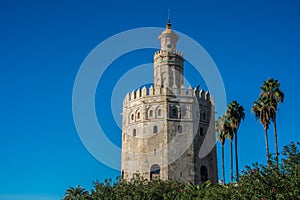 The Torre del Oro tower in Seville, Spain
