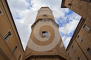 Torre del passero solitario in Recanati, Italy Solitary Robin Tower in Recanati photo