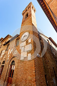 Torre dell`Orologio Clock Tower In Buonconvento, Italy photo
