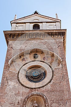Torre dell`orologio clock Tower in Mantua city photo