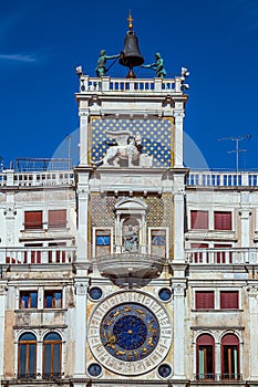 Torre dell'Orologio located in San Marco Square, Venice, Italy photo