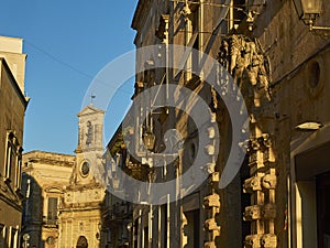 Torre delle Orologio in Vittorio Emanuele II street of Galatina, Apulia. photo