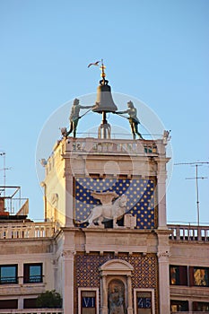 The Torre dellâ€™Orologio in Venice, Piazza San Marco. Italy, Europe.