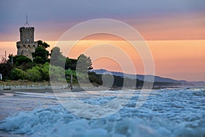 Torre di Cerrano at sunset