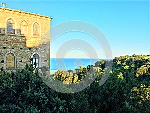 Torre di Palme town in Marche region, Italy. Sea, nature and history photo