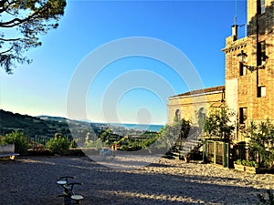 Torre di Palme town in Marche region, Italy. Sunny day, sea and splendid view