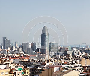 Torre Glories and Barcelona skyline