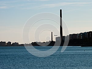 Torre Monica, Los Guindos in Malaga. Two chimneys