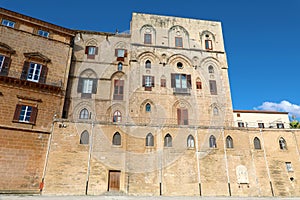 Torre Pisana building of the complex of Palazzo Reale palace also known Palazzo dei Normanni a famous historic palace of Palermo, photo