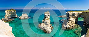 Torre Sant Andrea cliffs, Salento peninsula, Apulia region, South of Italy