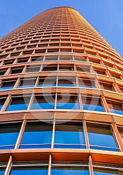 Torre Sevilla from ground level and with blue sky