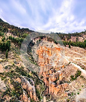 Torre Torre rock formations at Huancayo in Peru photo