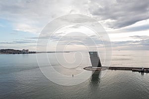 Torre VTS de Lisboa Aerial view. VTS tower maritime traffic