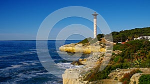 Torredembarra lighthouse near Tarragona, Costa Dorada, Catalonia