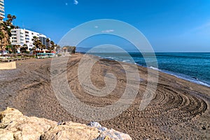 Torremolinos beach of Playa del Bajondillo Andalusia Costa del Sol Spain photo