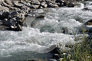 Torrent in Valloire in the Alps