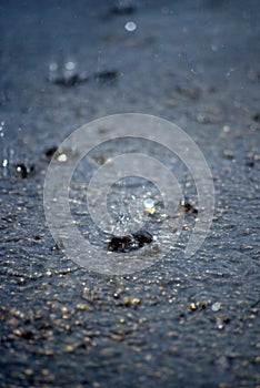 Torrential rain on the tarmac