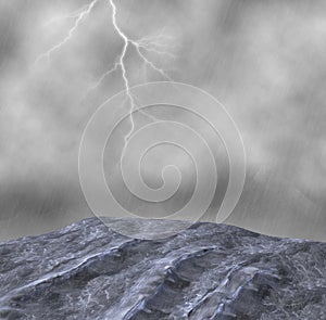 Torrential Rain Thunderstorm Weather Illustration photo