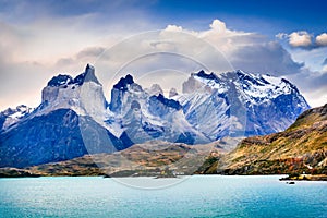 Torres del Paine in Patagonia, Chile - Cuernos del Paine photo