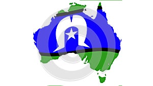 Torres Strait Islander Flag On Map Of Australia