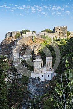 Torretta Pepoli and Venere castle in Erice, Sicily, Italy photo